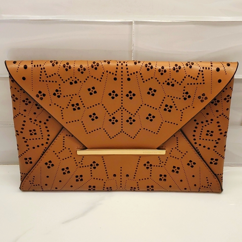 NWOT BCBG Max Azria Harlow Envelope Camel Clutch